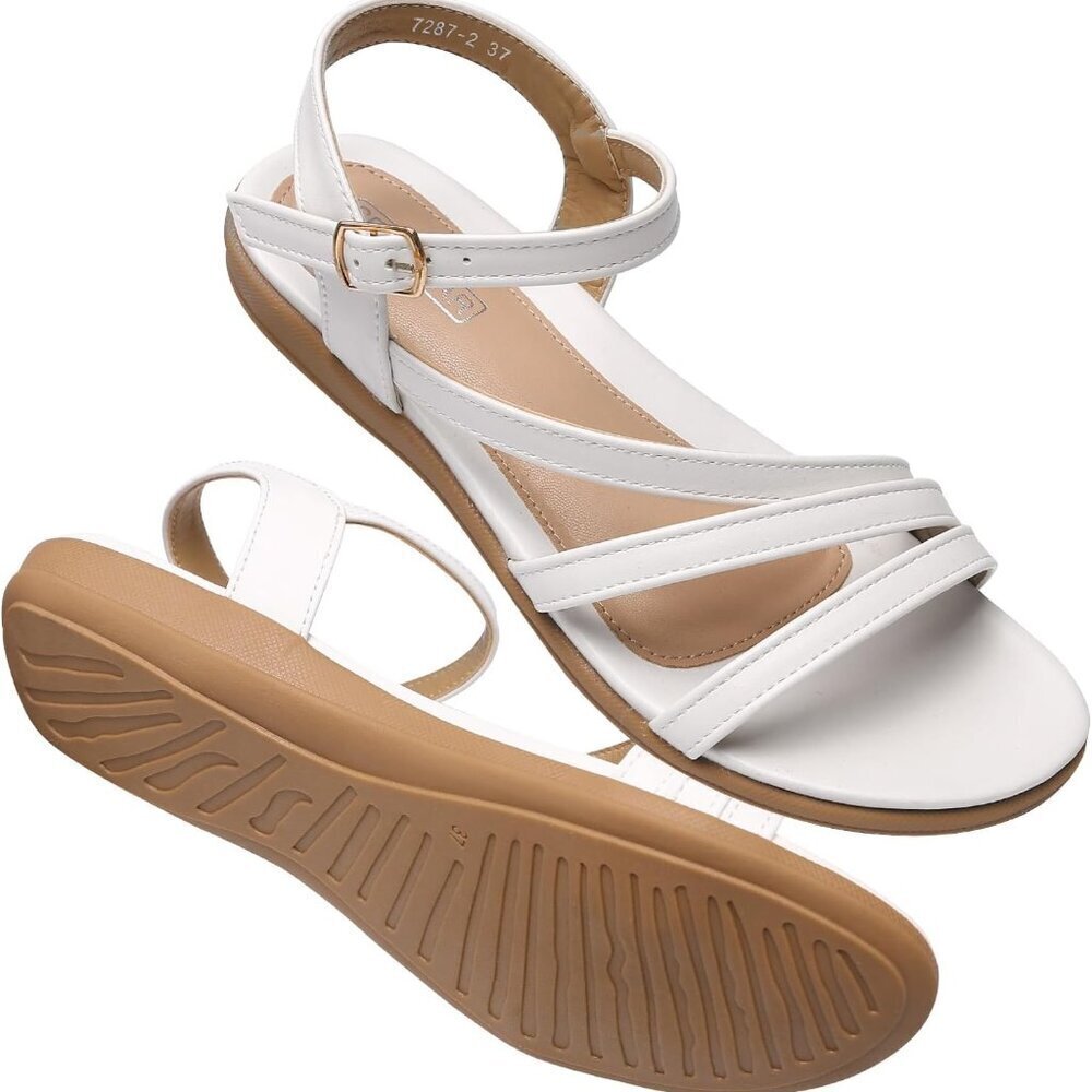 Women's Dressy Flat Sandals Summer Comfort Rubber Sole Artificial PU